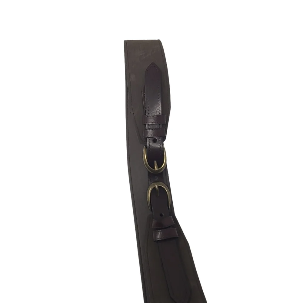 Wide Double Buckle Tan Faux‎ Suede Belt XL